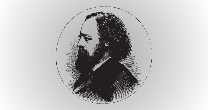 A line drawing of Tennyson
